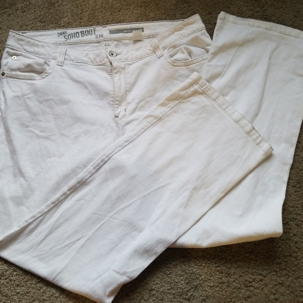 White boot cut jeans DKNY